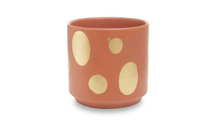 Orsina Yuri Small Spotted Planter - Terracotta Gold