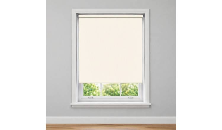 New Edge Blinds Cream No Drill Blackout Roller Blind - 45cm x 165cm