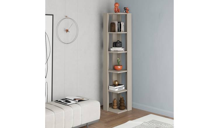 Decortie Nati Corner Particleboard Bookcase - Sand