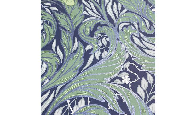 Muriva Vale Leaf Wallpaper - Blue