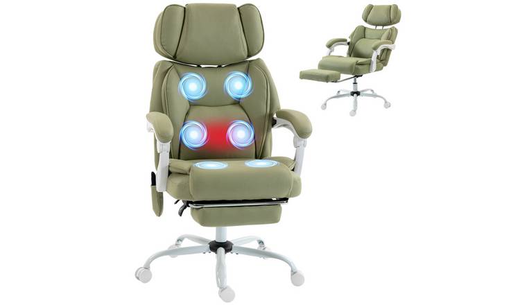 HOMCOM 6 Point Vibration Massage Computer Desk Chair - Lime Green