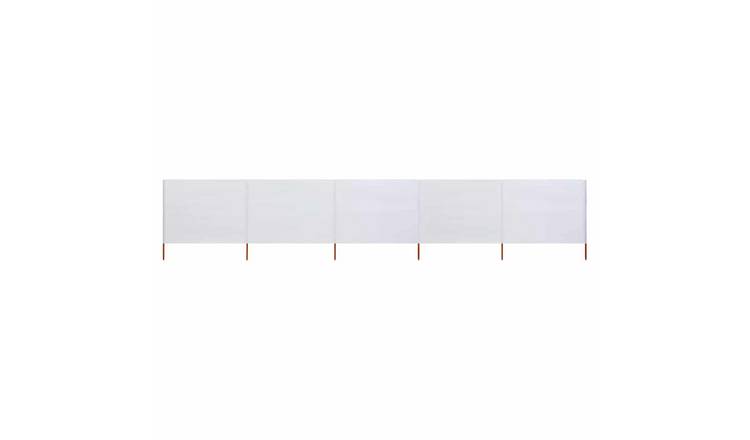 Walplus 5-Panel Non-Woven Fabric Wind Screen - Sand White - 600 x 120 cm