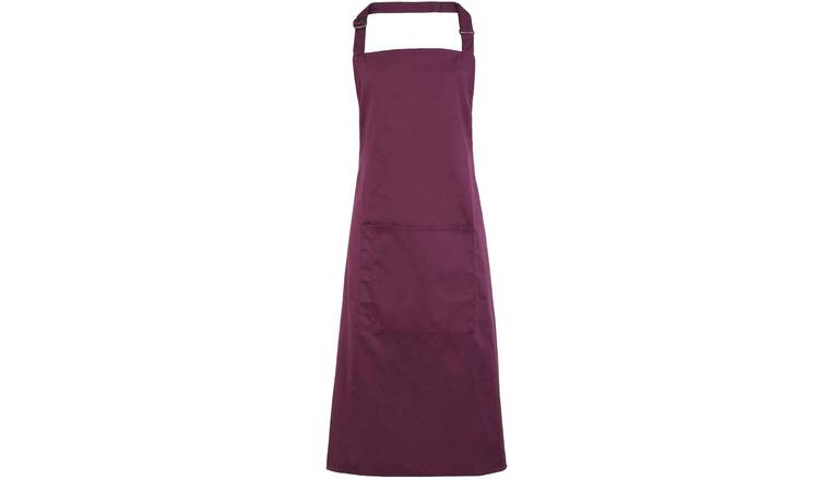 Premier Unisex Adult Colours Pocket Full Apron - Aubergine