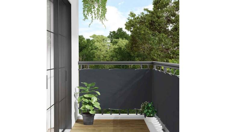 Walplus Fabric Balcony Privacy Screen - Anthracite - 600 x 75 cm