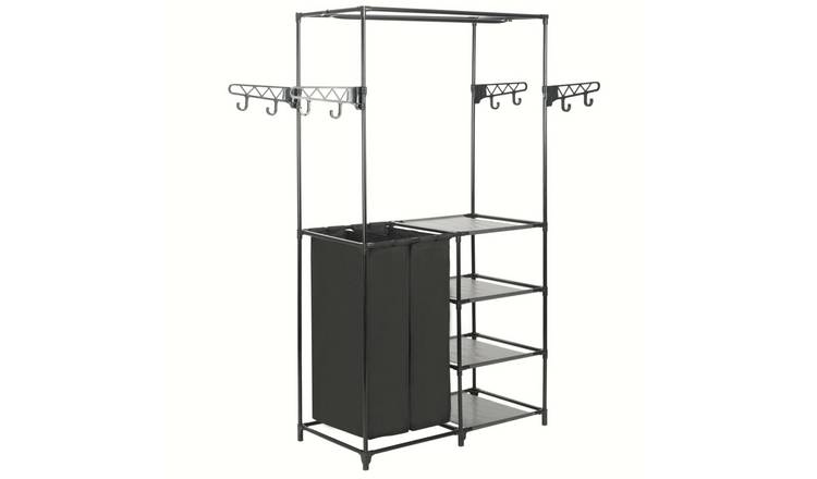Walplus Steel Clothes Rack and Non-woven Fabric - Black - 87 x 44 x 158 cm