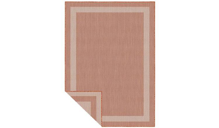 The Rugs Orange Duo Weave Bordered Reversible Outdoor Rug - 160 x 230cm