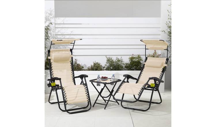 Neo Zero Gravity Chairs and Table Set - Beige
