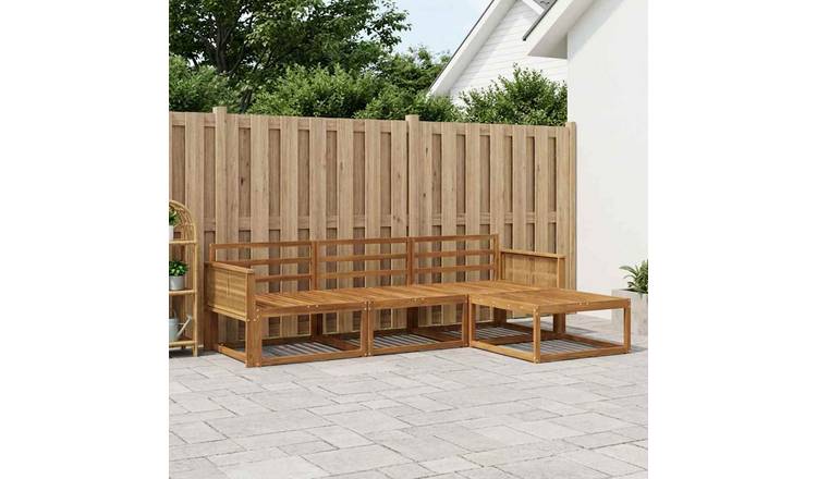Walplus 4 Piece Acacia Outdoor Sofa Set - Natural - 249.5 x 162.5 x 73 cm
