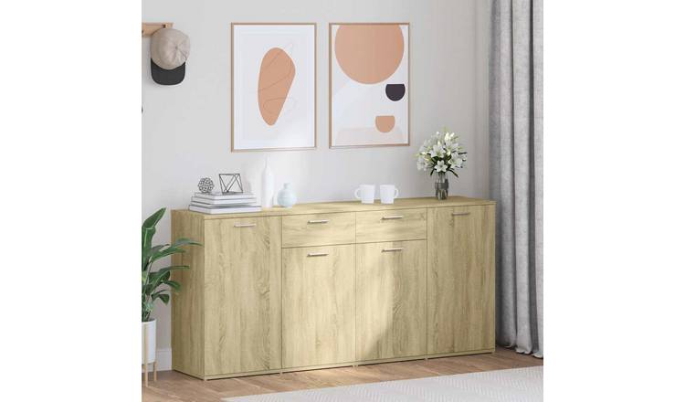 Walplus Engineered Wood Sideboard - Sonoma Oak - 160 x 36 x 75 cm
