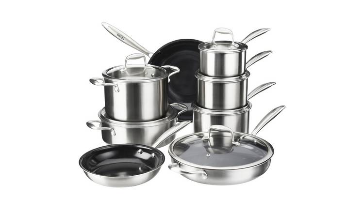 Cooks Professional Tri-Ply 8 Piece Cookware Set