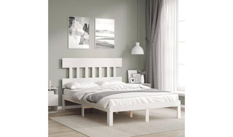 Walplus Engineered Wood Small Single Headboard Bed Frame - Black Oak