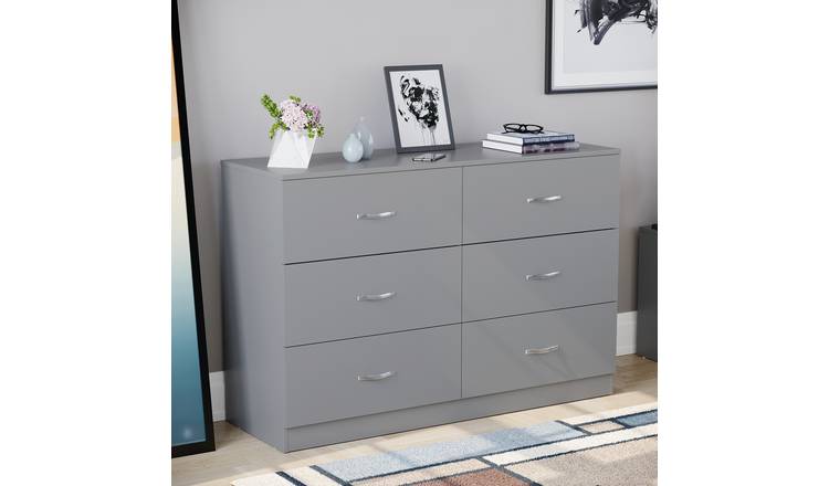 Vida Designs Riano 6 Drawer Chest - Grey