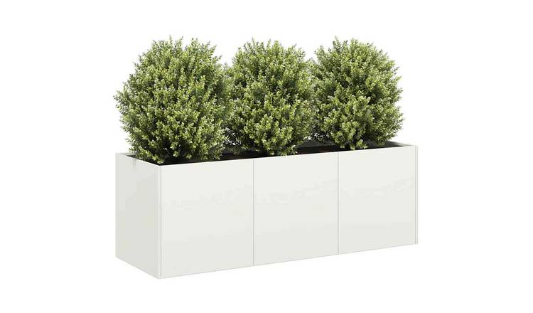 Walplus Steel Garden Planter - White - 120 x 40 x 40 cm