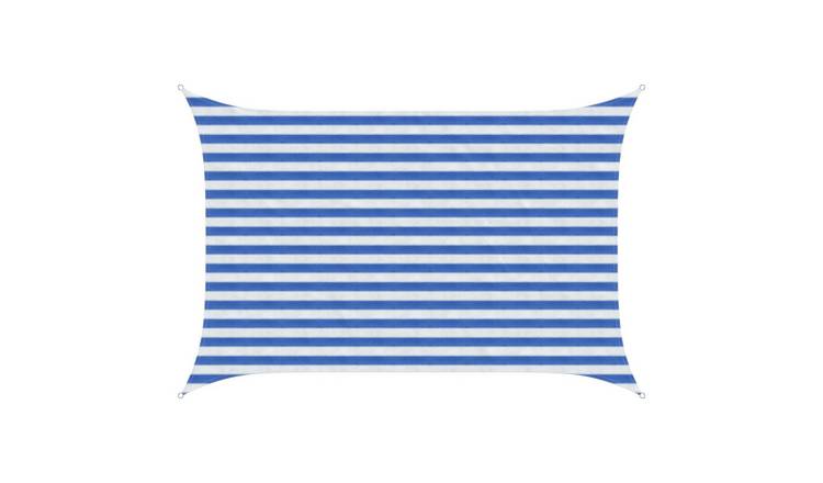 Walplus Rectangular HDPE Sun Shade Sail - Blue and White - 200 x 250 cm