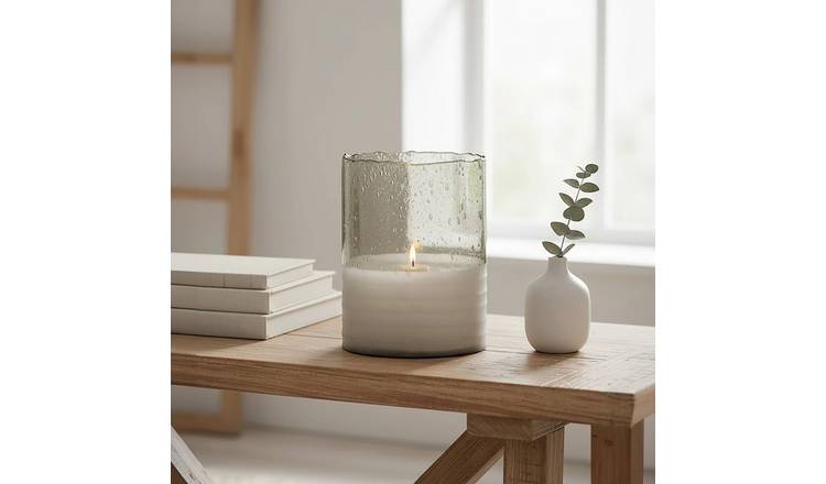 Glynn Smoked Glass Large Candle Holder