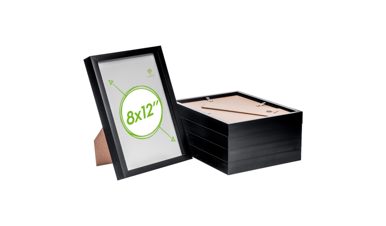 Nicola Spring 3D Box Photo Frames - 8 x 12" - Set of 5 - Black