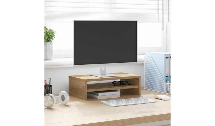 Walplus Engineered Wood Monitor Stand - Oak - 42 x 24 x 13 cm