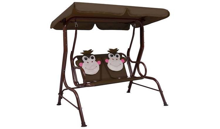 Walplus Steel Kids Swing Bench - Brown - 115 x 75 x 110 cm