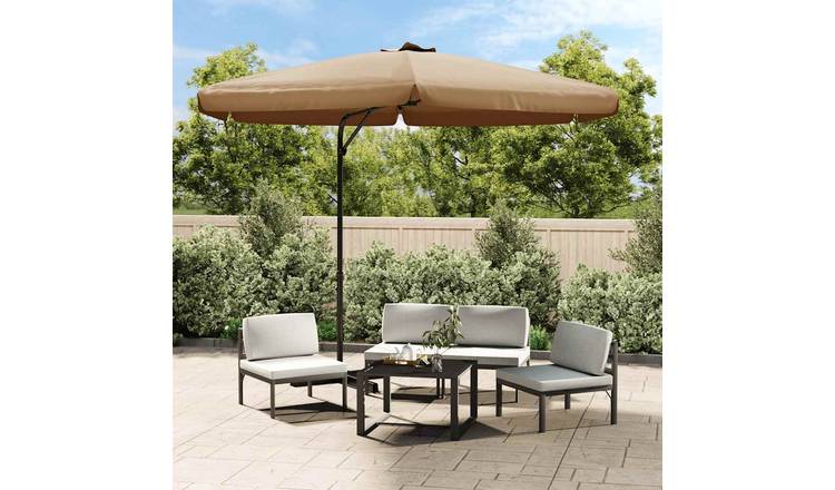 Walplus Polyester Garden Parasol - Taupe - 300 x 250 cm