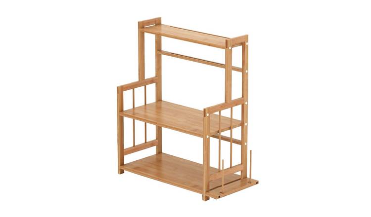Living and Home 3 Tier Freestanding Bamboo Spice Rack - Natural