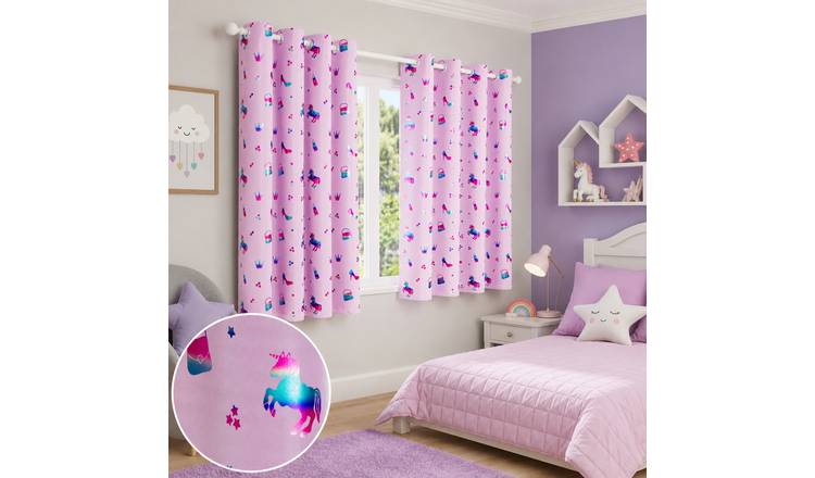Enhanced Living Annie Kids Thermal Eyelet Curtains - 117 x 183cm - Pink