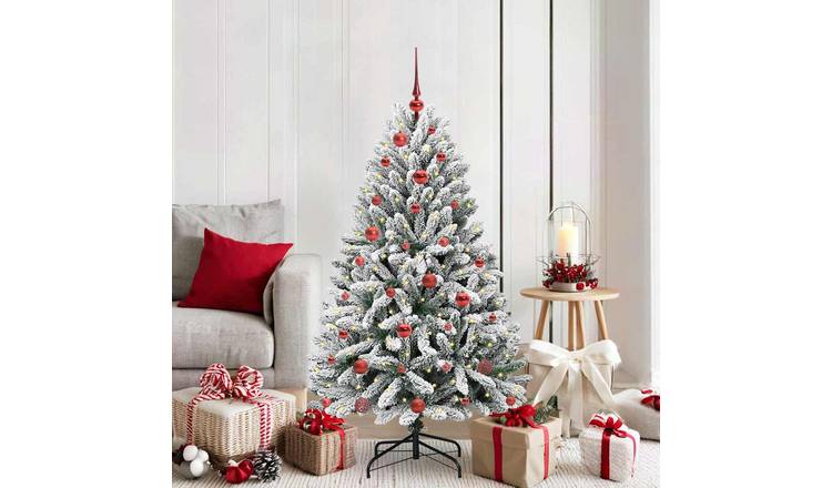 Walplus PVC and Red Ornaments Christmas Tree - Green and White - 150 cm