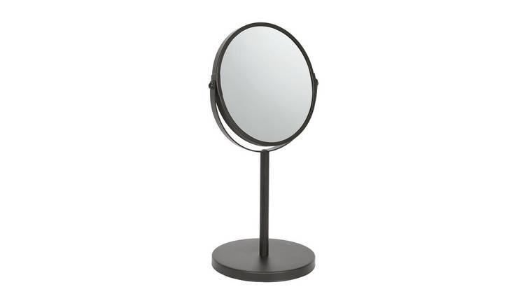 Harbour Housewares Pedestal Mirror - Black - 18.5cm x 34.5cm
