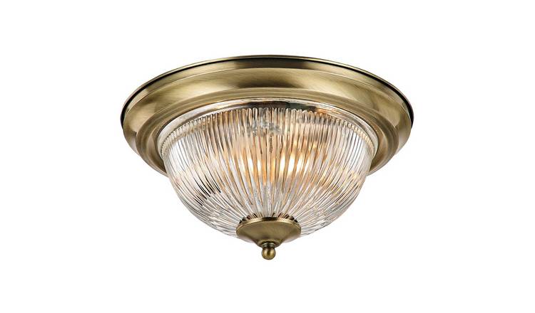 Happy Homewares Antique Brass IP44 Bathroom Ceiling Light - 30cm