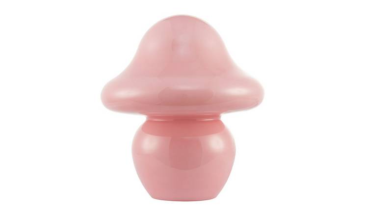 Happy Homewares Soft Blush Pink Mushroom with Curvy Head Table Lamp - 16cm
