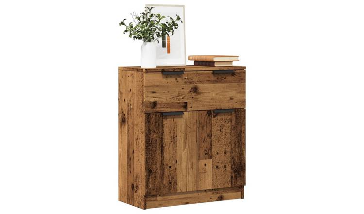 Walplus Engineered Wood 1 Drawer Sideboard - Old Wood - 60 x 30 x 70 cm