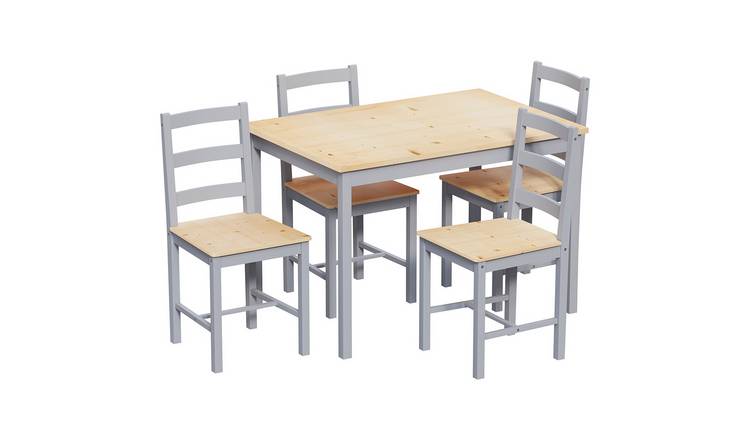 Vida Designs Yorkshire 4 Seater Dining Set - Grey & Pine