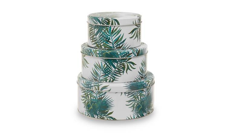 Orsina Set of 3 Winter Palm Cake Storage Tins