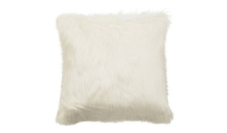 Orsina Bosie Lamina Faux Fur Square Cushion – Cream