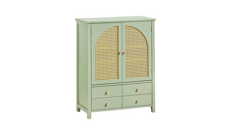 SoBuy 4 Drawer 2 Door 2 Shelf Sideboard Hallway Storage Cabinet - Green