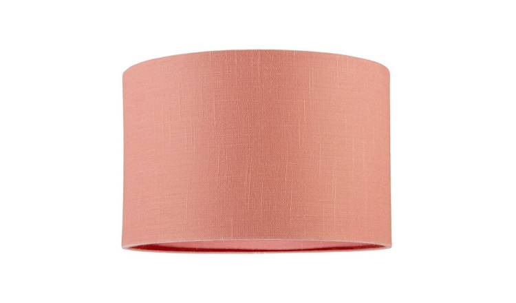Happy Homewares Chic Peach Palazzo Textured Linen Fabric Lampshade - 30cm