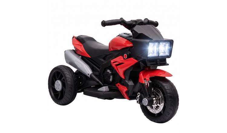 AIYAPLAY 6V 3 Wheel Light and Sound Kids Electric Ride-On Motorcycle – Red