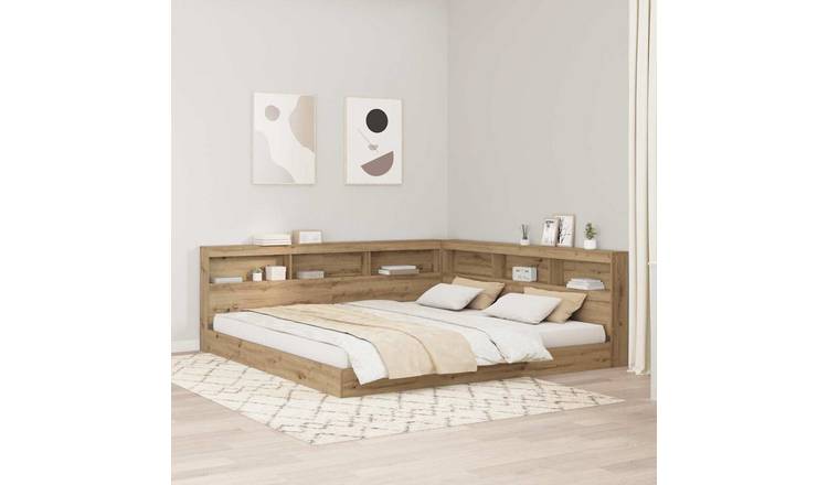 Walplus Wood Storage Headboard - Oak - 217.5 x 197.5 x 76.5 cm