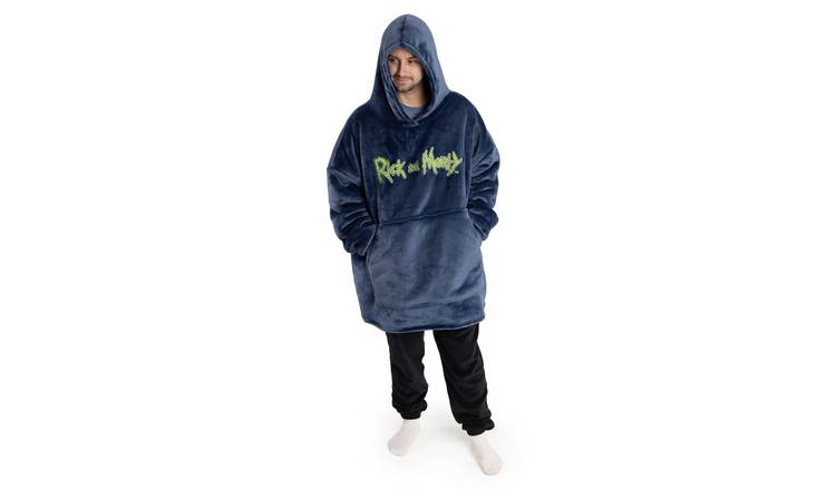 Rick And Morty Character Adult Mens Blanket Hoodie - Black
