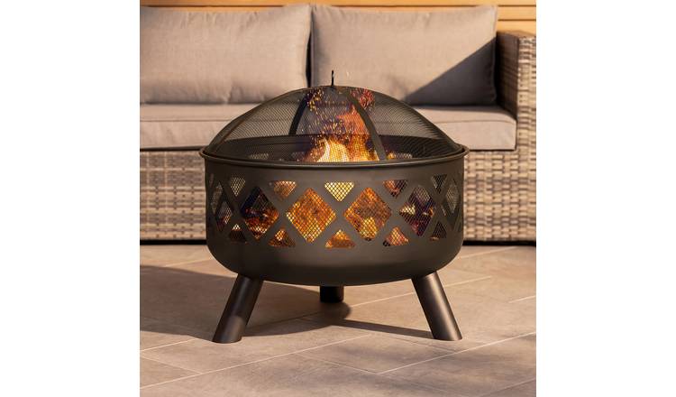 Charles Bentley Snug Salvador Round Black Fire Pit - Black