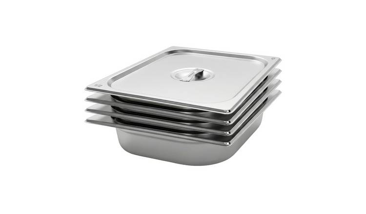Argon Tableware Gastronorm Containers with Lids 1/2 - 3.5L - Set of 4