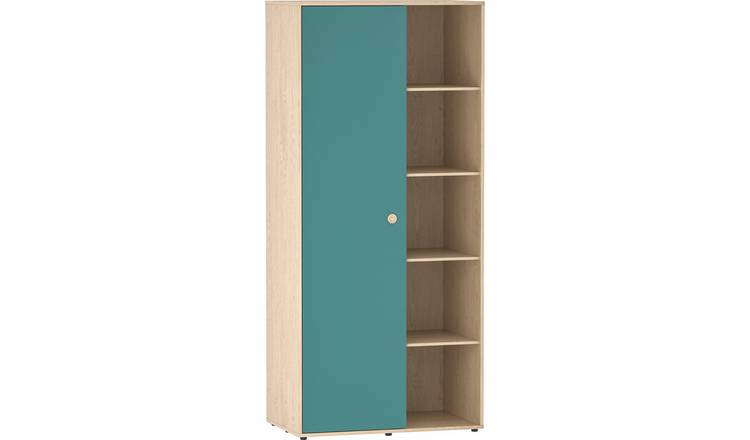 Junior Vida Neptune 1 Door Wardrobe - Blue & Oak
