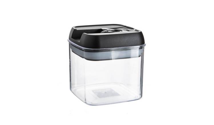 Argon Tableware Flip Lock Plastic Food Storage Container - Black - 10.5 x 10cm