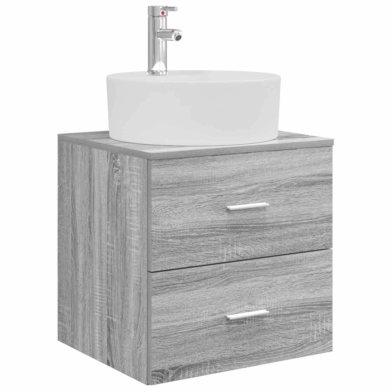Walplus Engineered Wood Wall Sink Cabinet - Grey Sonoma - 49.5 x 44.5 x 82 cm - Image 2