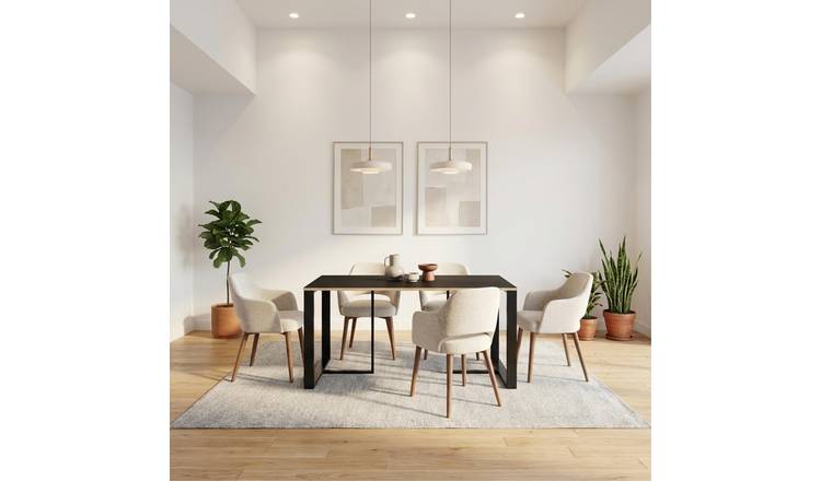 Decortie Lenora Wood-Effect Extendable Dining Table - Black Ash