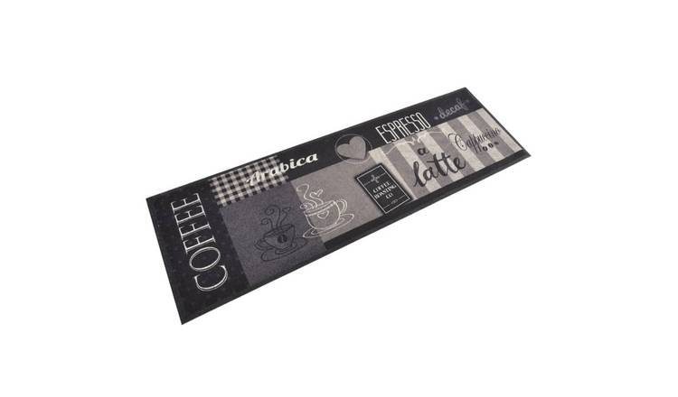 Walplus Coffee Black Velvet Kitchen Rug - Black - 180 x 60 cm