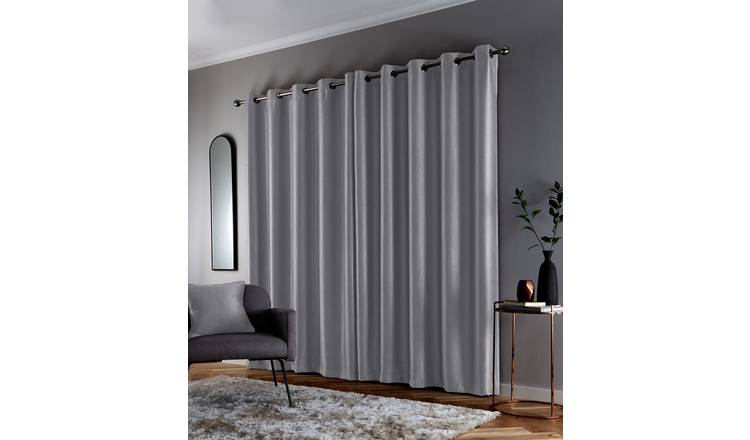 Enhanced Living Darnley Thermal Eyelet Curtains - 117 x 137cm - Silver