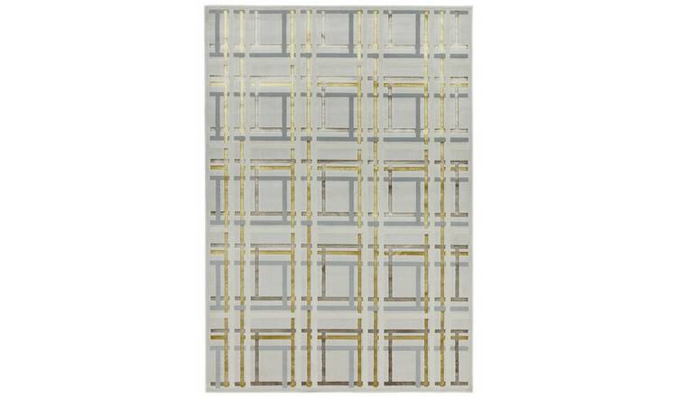 Mega Flooring Yellow Modern Abstract Rug - 80 x 150cm