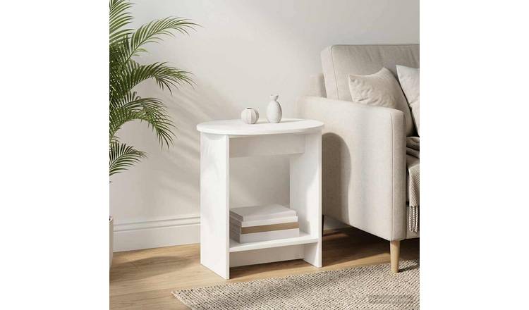 Walplus Engineered Wood Side Table - White - 50 x 39.5 x 55 cm