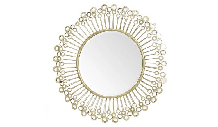 Orsina Cissell Mirrored Disc Detail Wall Mirror – Gold