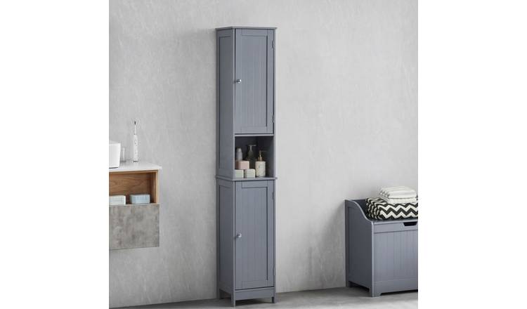 Bath Vida Priano 2 Door Tall Bathroom Cabinet- Grey